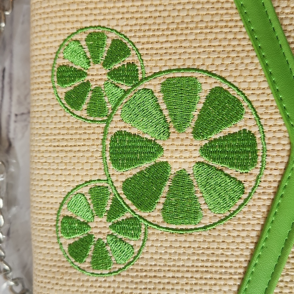 NWT Mickey Mouse Embroidered Raffia Collection Citrus Crossbody - Picture 2 of 5